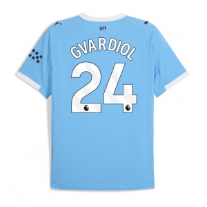 Fotbalové Dres Manchester City Josko Gvardiol #24 Domácí Oblečení 2025-26 Krátký Rukáv